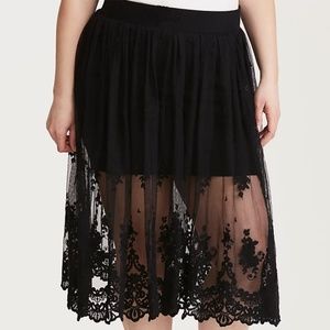 Torrid Embroidered Tulle Midi Skirt